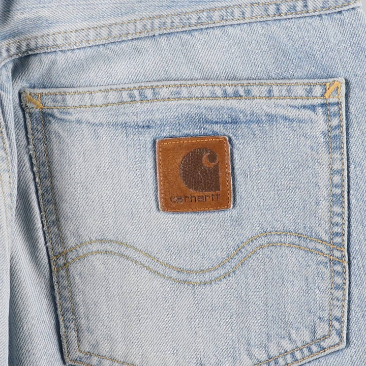 Carhartt WESTERN BERMUDA denim shorts, women's size L (w30) cotton blue type Vintage Second Hand