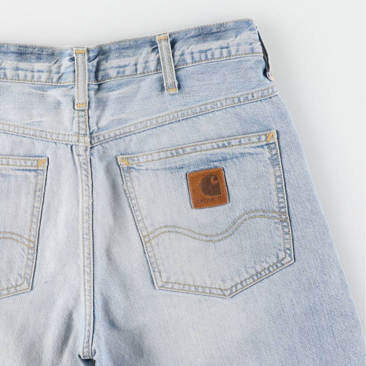 Carhartt WESTERN BERMUDA denim shorts, women's size L (w30) cotton blue type Vintage Second Hand
