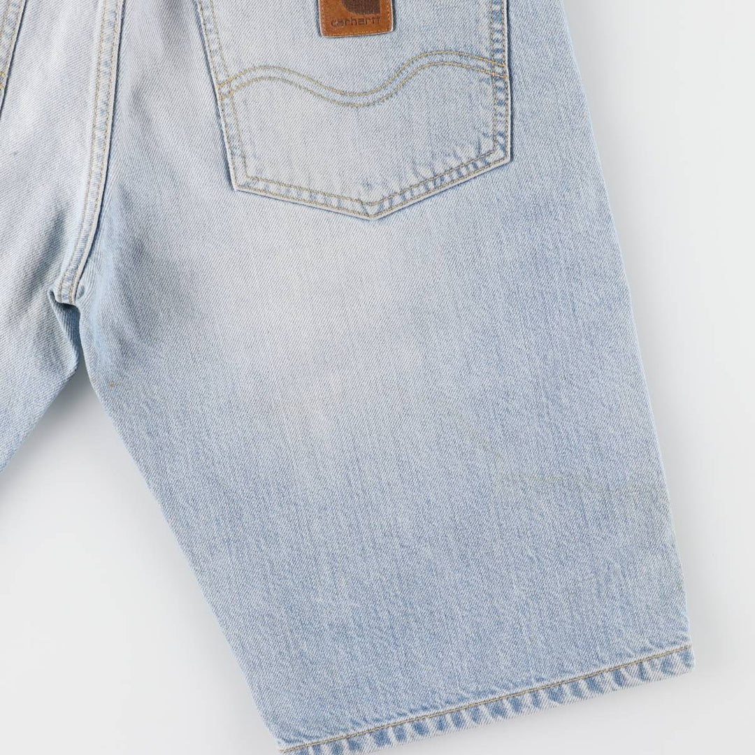 Carhartt WESTERN BERMUDA denim shorts, women's size L (w30) cotton blue type Vintage Second Hand