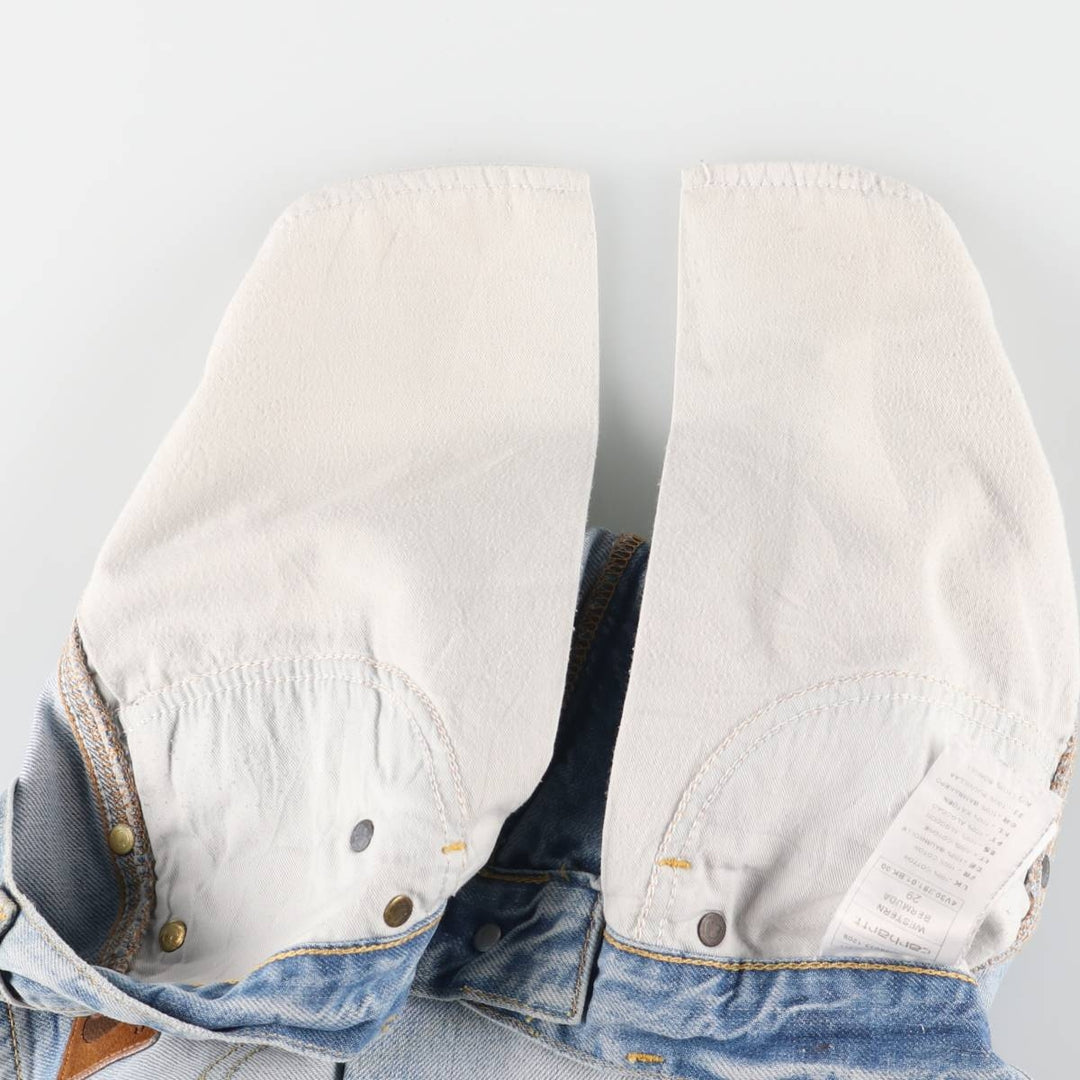 Carhartt WESTERN BERMUDA denim shorts, women's size L (w30) cotton blue type Vintage Second Hand