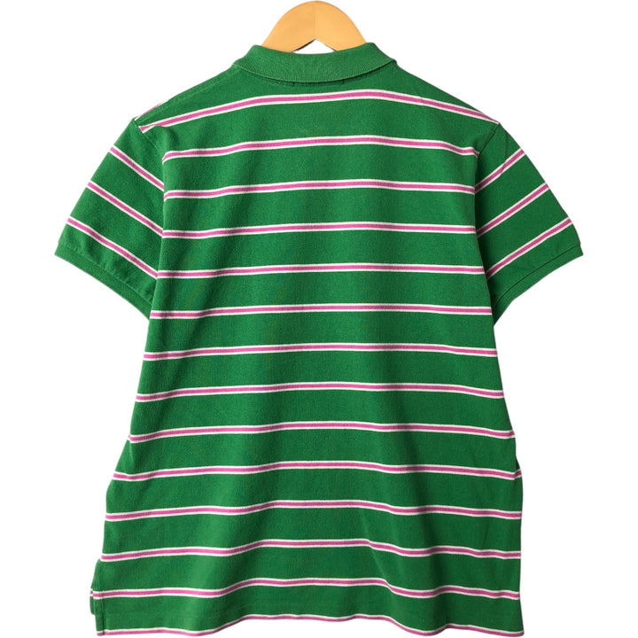 Ralph Lauren RALPH LAUREN SPORT CLASSIC FIT short sleeve striped polo shirt women's XL equivalent cotton green type Vintage Second Hand