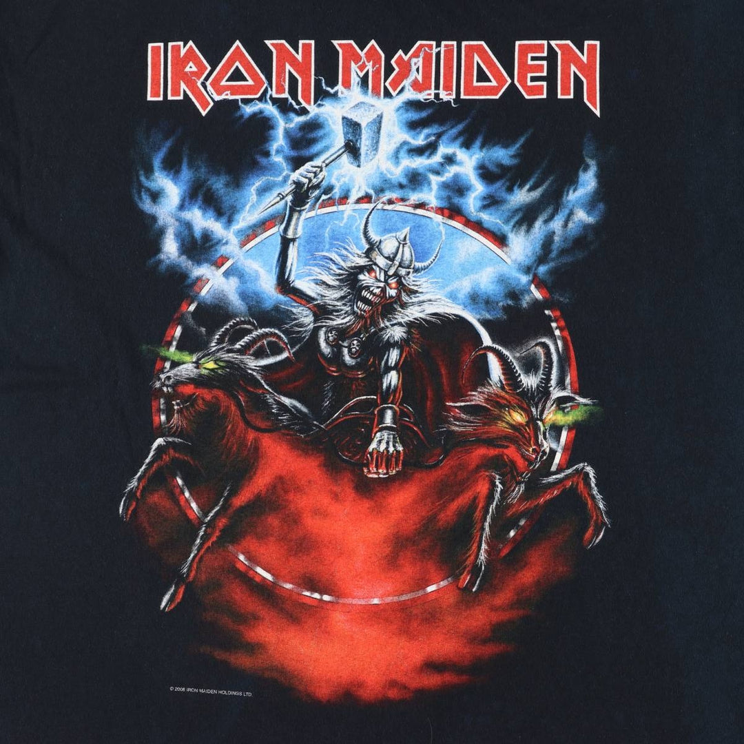 00'S Gildan IRON MAIDEN Print Band T-Shirt, Men's L Size cotton black type Vintage Second Hand