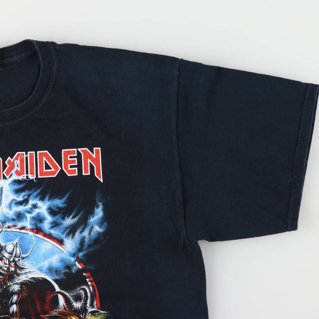 00'S Gildan IRON MAIDEN Print Band T-Shirt, Men's L Size cotton black type Vintage Second Hand