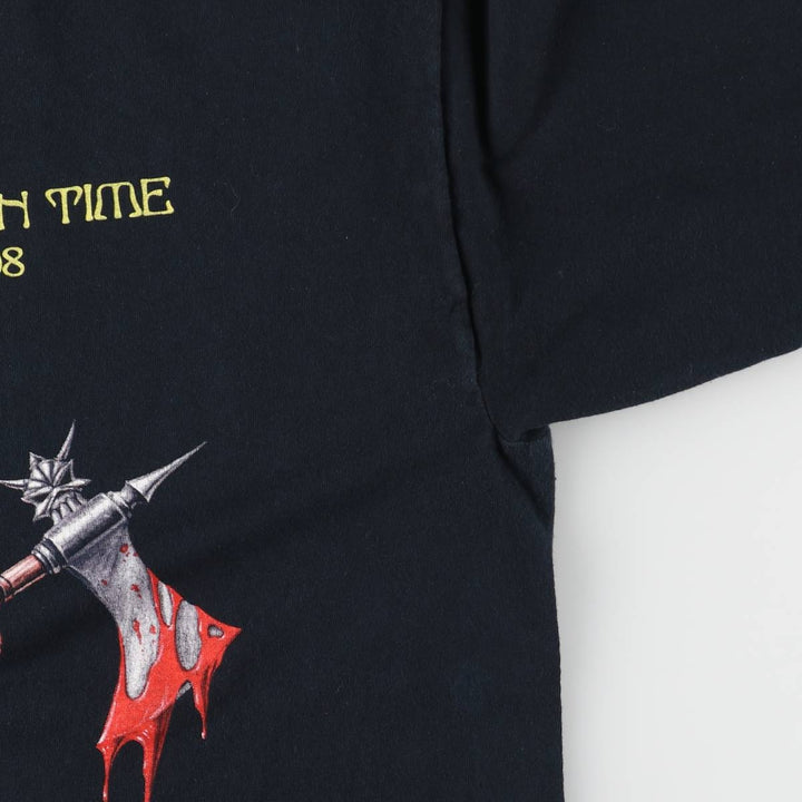 00'S Gildan IRON MAIDEN Print Band T-Shirt, Men's L Size cotton black type Vintage Second Hand