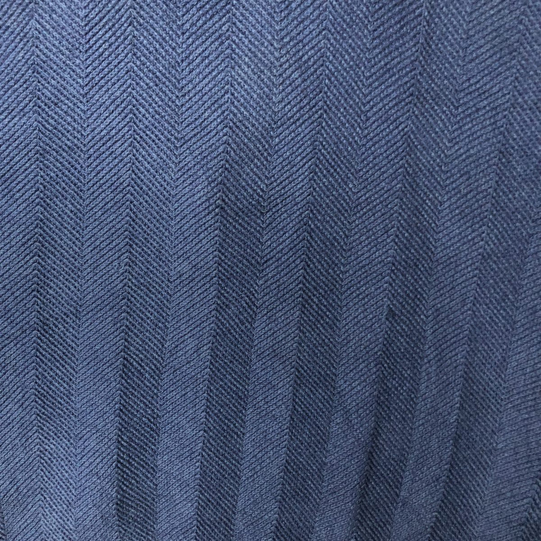 Ralph Lauren CHAPS herringbone cotton knit sweater, men's size M cotton Navy blue Vintage Second Hand