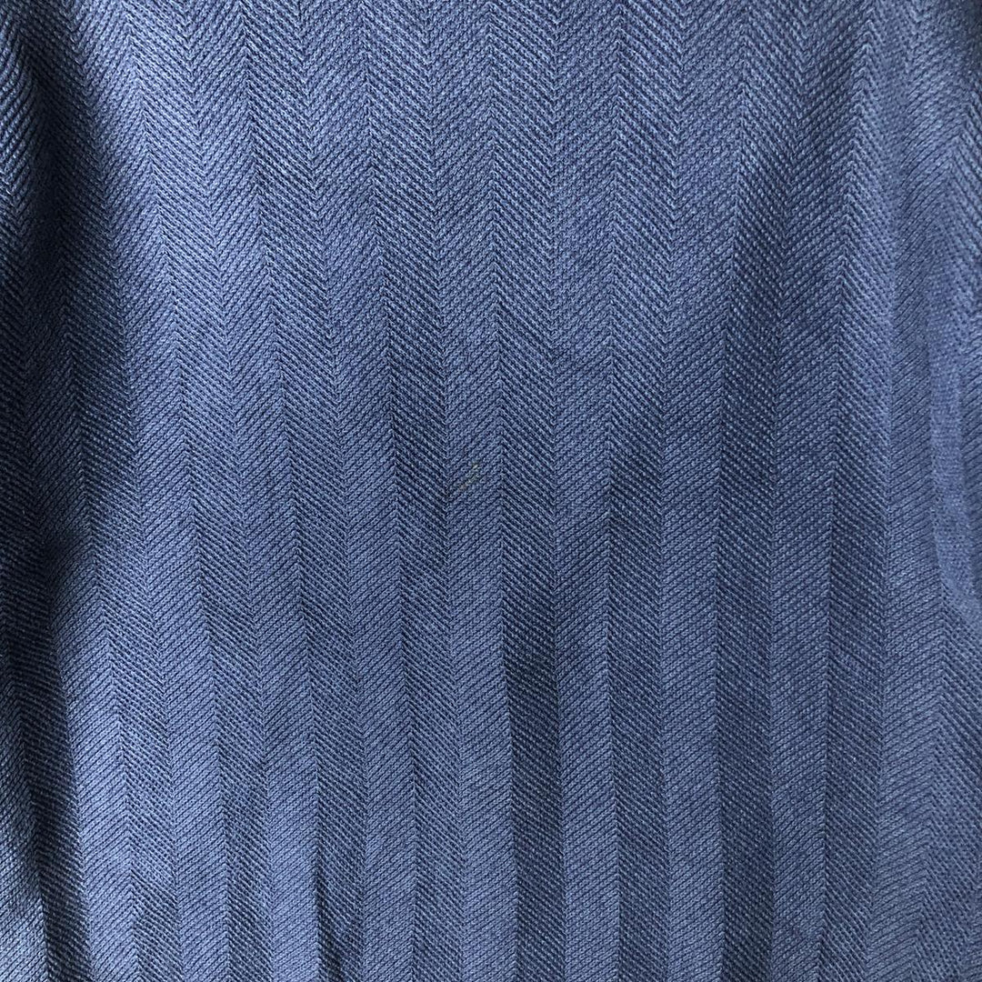 Ralph Lauren CHAPS herringbone cotton knit sweater, men's size M cotton Navy blue Vintage Second Hand