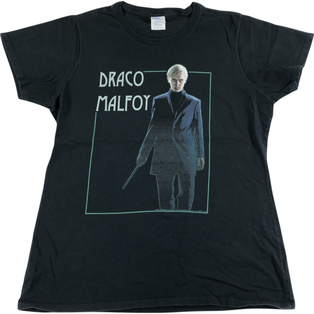 PORT AND COMPANY HARRY POTTER DRACO MALFOY Movie T-shirt Men's L size cotton black type Vintage Second Hand