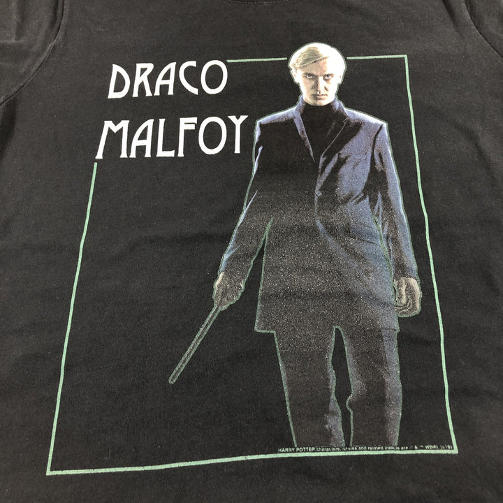 PORT AND COMPANY HARRY POTTER DRACO MALFOY Movie T-shirt Men's L size cotton black type Vintage Second Hand
