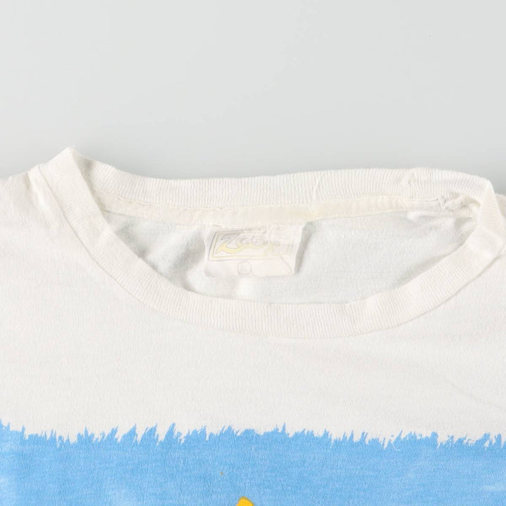ZOOF Floral Art T-shirt, Men's XL, Vintage unclear white type Vintage Second Hand