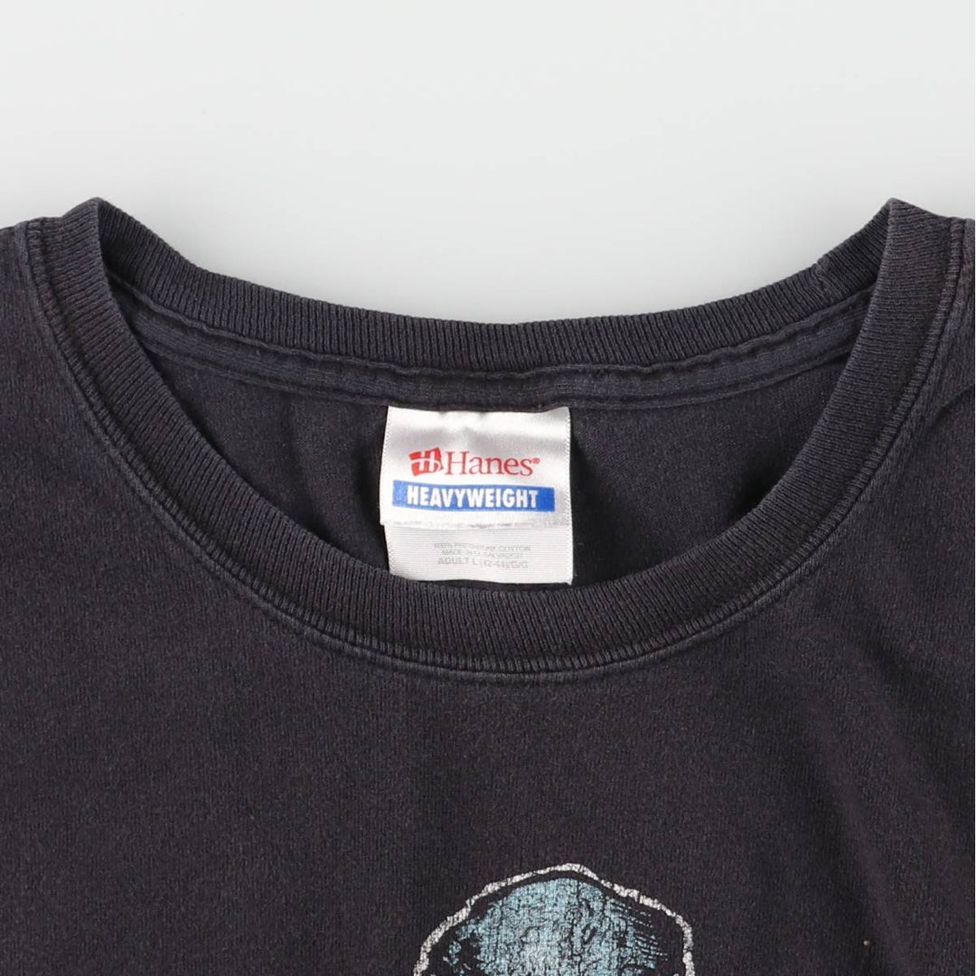 00'S Hanes GUNS N' ROSES Skull Pattern Band T-shirt, Men's L size cotton black type Vintage Second Hand
