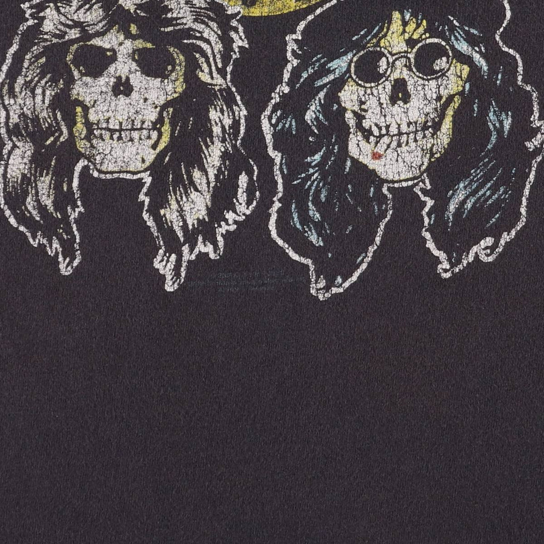 00'S Hanes GUNS N' ROSES Skull Pattern Band T-shirt, Men's L size cotton black type Vintage Second Hand
