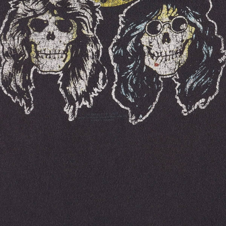 00'S Hanes GUNS N' ROSES Skull Pattern Band T-shirt, Men's L size cotton black type Vintage Second Hand