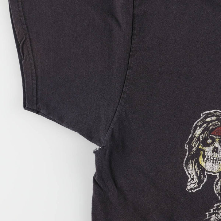 00'S Hanes GUNS N' ROSES Skull Pattern Band T-shirt, Men's L size cotton black type Vintage Second Hand