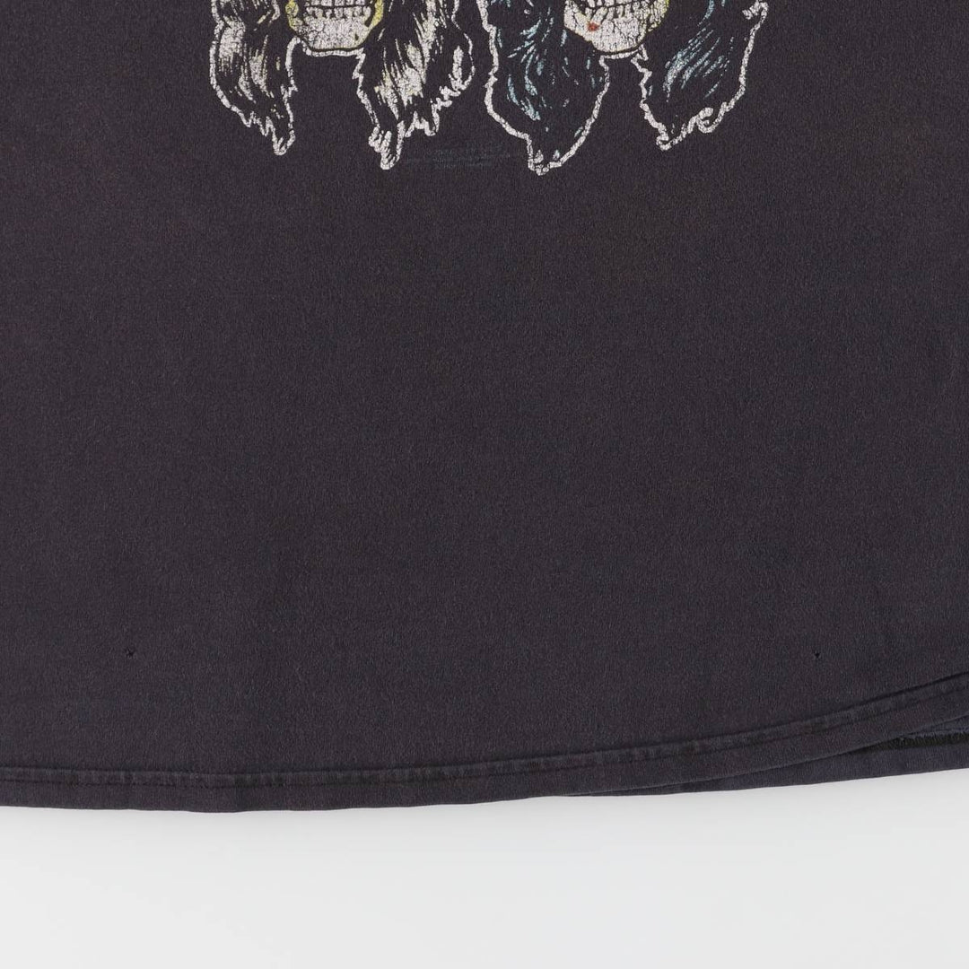 00'S Hanes GUNS N' ROSES Skull Pattern Band T-shirt, Men's L size cotton black type Vintage Second Hand