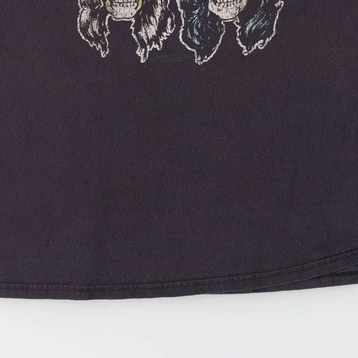 00'S Hanes GUNS N' ROSES Skull Pattern Band T-shirt, Men's L size cotton black type Vintage Second Hand