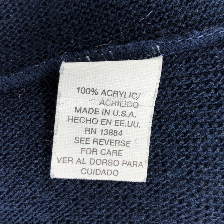 Vintage 90'S IZOD V-neck acrylic knit sweater, made in the USA, size M, men's acrylic navy blue type Vintage Second Hand