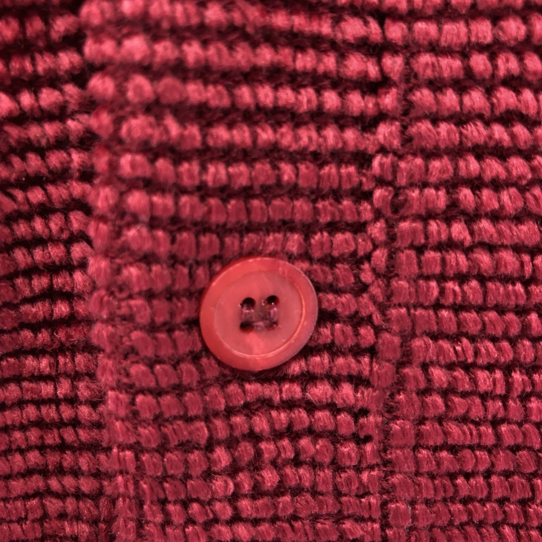 Esquire Men's Vintage Polo Knit Sweater, Size Medium acrylic Red type red-purple Vintage Second Hand