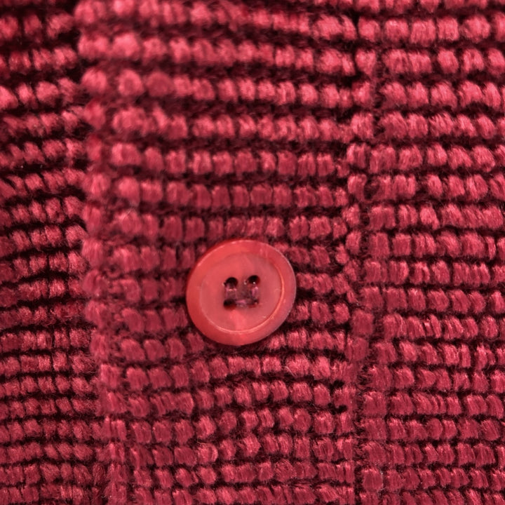 Esquire Men's Vintage Polo Knit Sweater, Size Medium acrylic Red type red-purple Vintage Second Hand