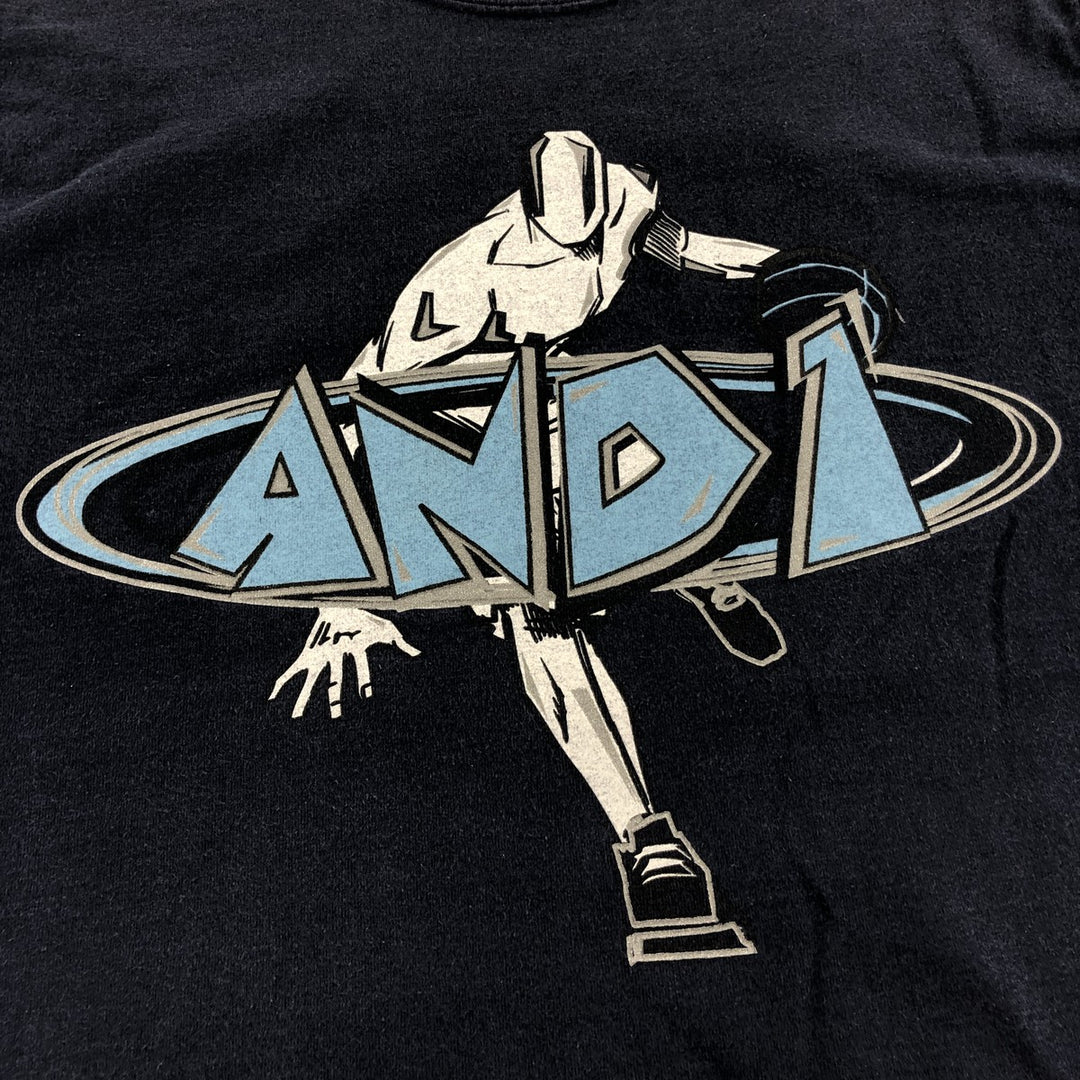 AND1 Sports T-shirt Men's XL size cotton navy blue type Vintage Second Hand
