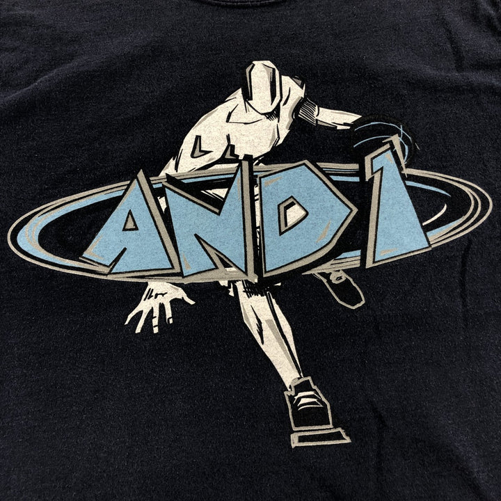 AND1 Sports T-shirt Men's XL size cotton navy blue type Vintage Second Hand