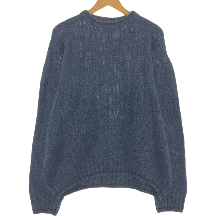 Eddie Bauer Cotton Knit Sweater, Men's Size L cotton blue type Vintage Second Hand