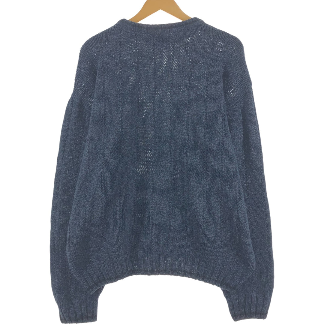 Eddie Bauer Cotton Knit Sweater, Men's Size L cotton blue type Vintage Second Hand