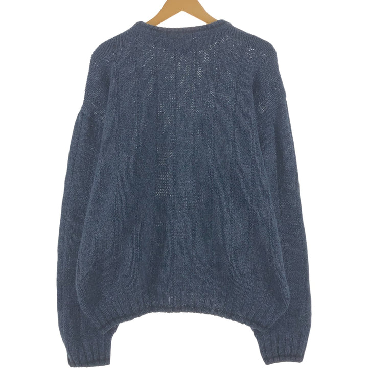 Eddie Bauer Cotton Knit Sweater, Men's Size L cotton blue type Vintage Second Hand