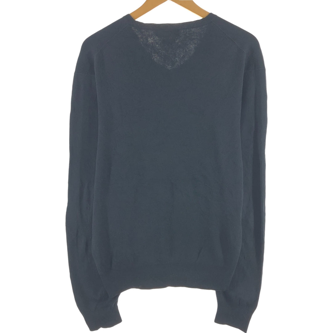 Ralph Lauren POLO RALPH LAUREN Slim Fit V-Neck Pima Cotton Knit Sweater, Men's Size L Pima Cotton black type Vintage Second Hand
