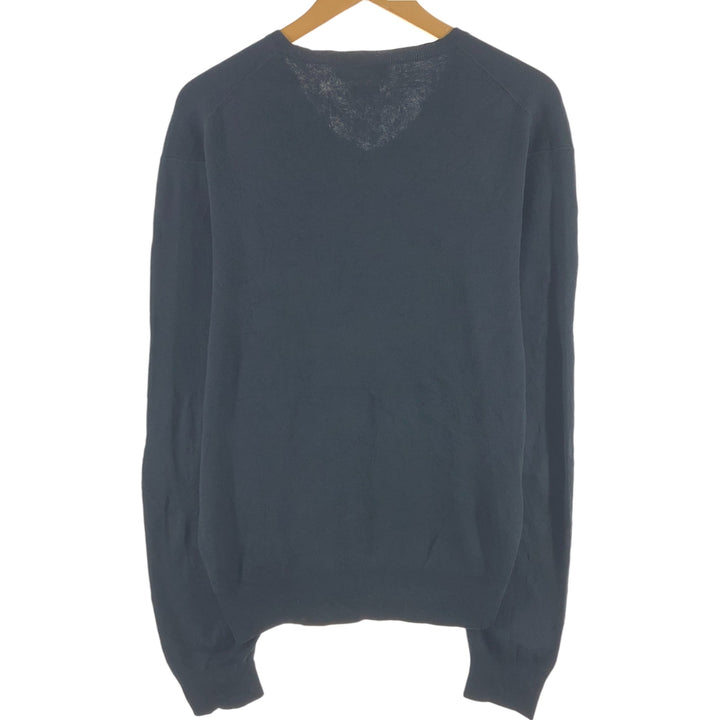 Ralph Lauren POLO RALPH LAUREN Slim Fit V-Neck Pima Cotton Knit Sweater, Men's Size L Pima Cotton black type Vintage Second Hand