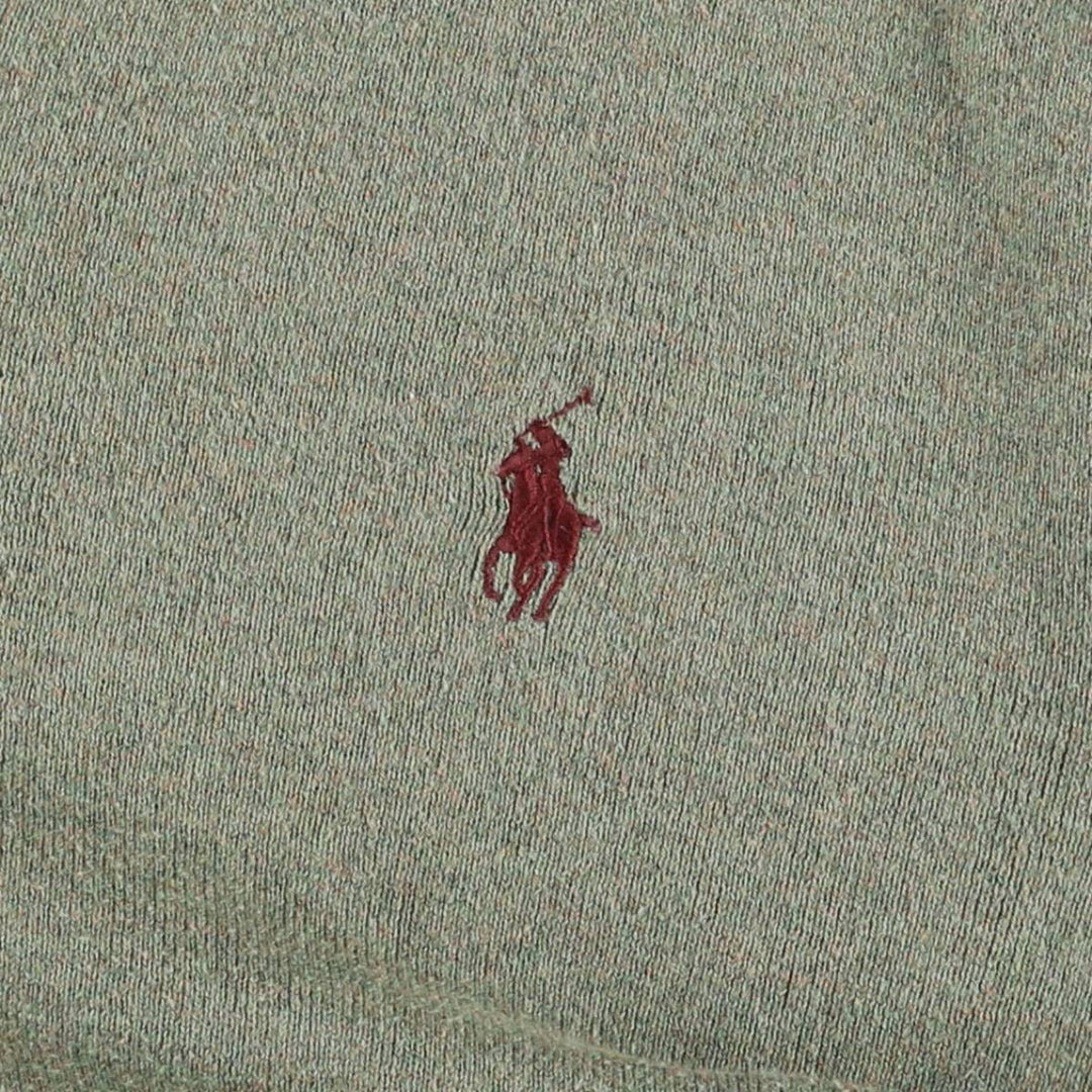 Ralph Lauren POLO RALPH LAUREN V-neck Pima cotton knit sweater, men's size L Pima Cotton Khaki type sage green Vintage Second Hand