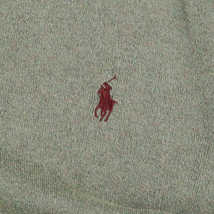 Ralph Lauren POLO RALPH LAUREN V-neck Pima cotton knit sweater, men's size L Pima Cotton Khaki type sage green Vintage Second Hand