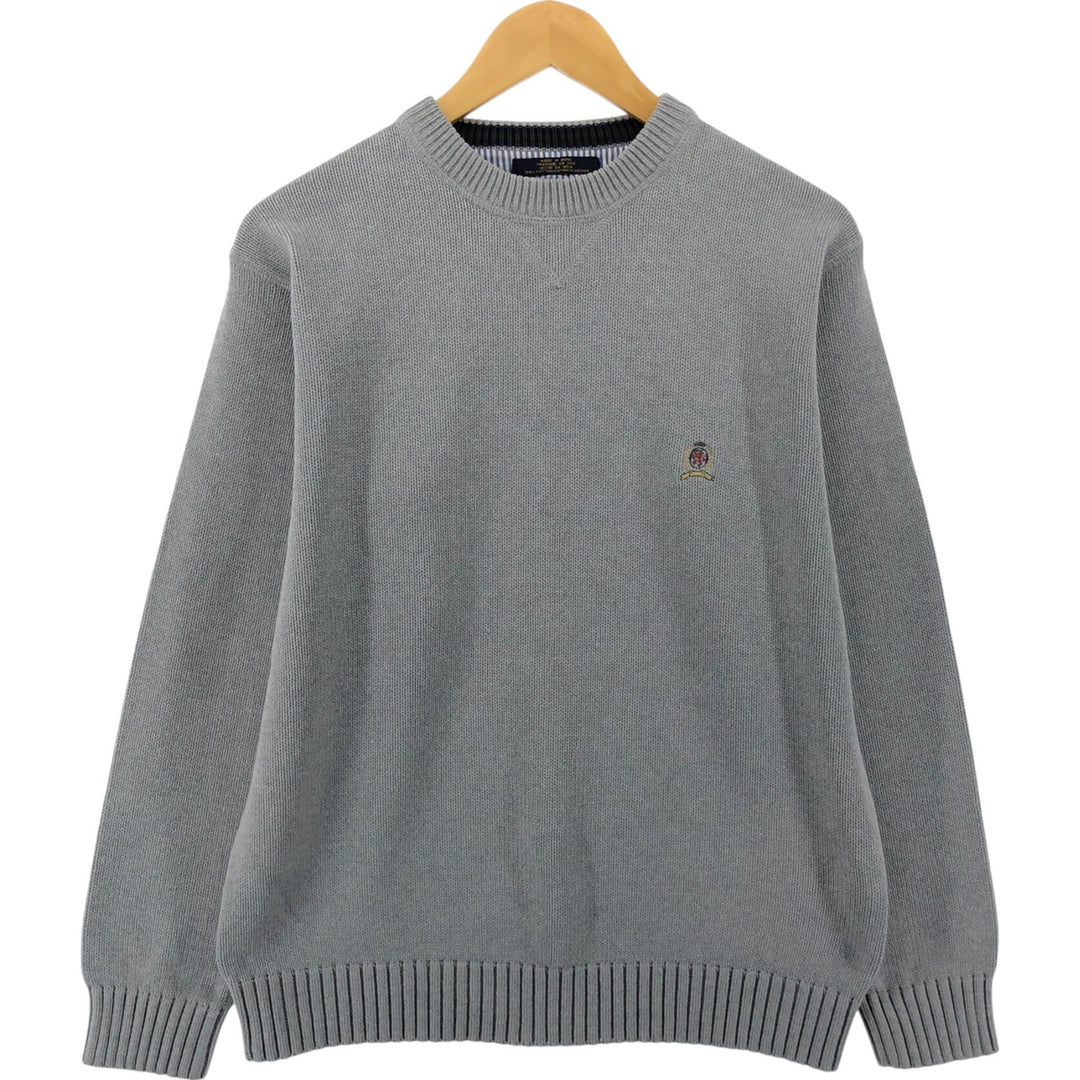 2000'S Tommy Hilfiger Cotton Knit Sweater, Men's Size Small cotton gray type Vintage Second Hand