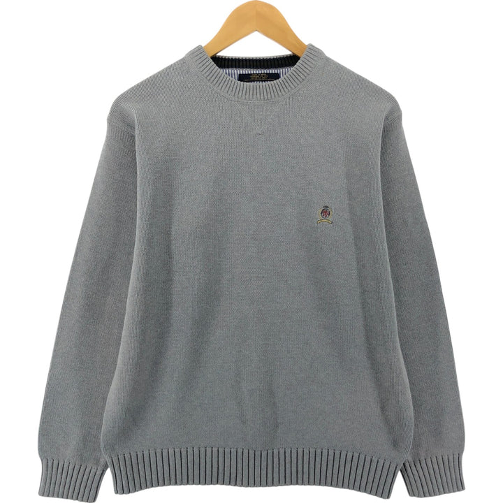 2000'S Tommy Hilfiger Cotton Knit Sweater, Men's Size Small cotton gray type Vintage Second Hand