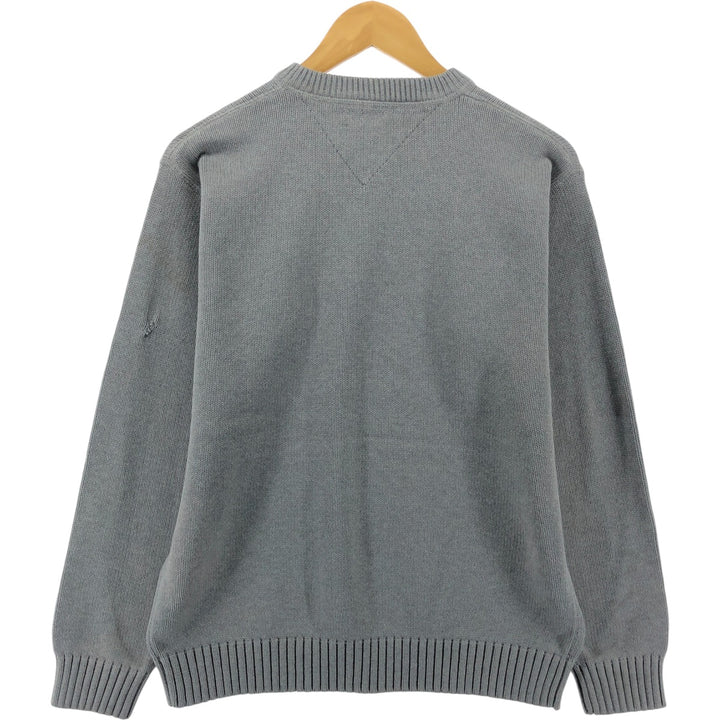 2000'S Tommy Hilfiger Cotton Knit Sweater, Men's Size Small cotton gray type Vintage Second Hand