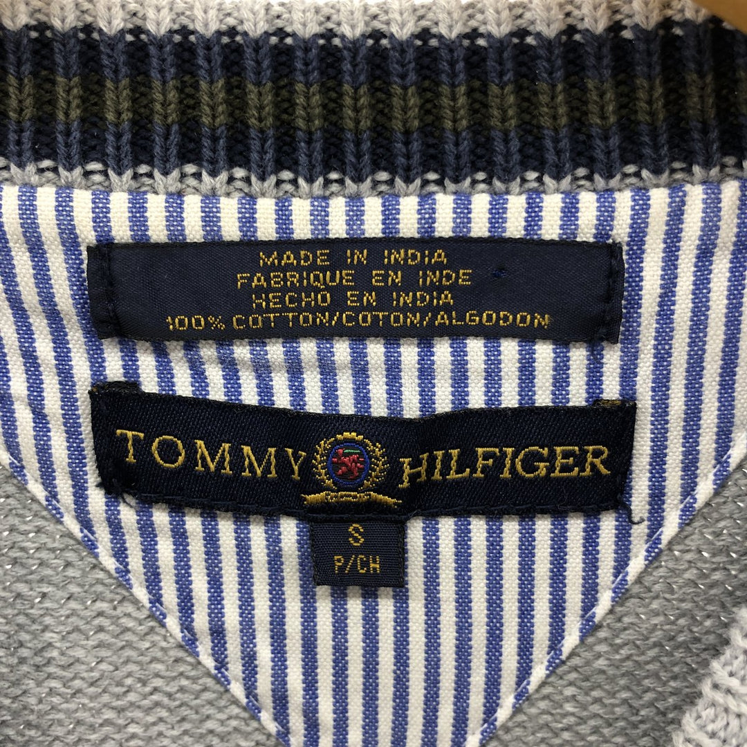 2000'S Tommy Hilfiger Cotton Knit Sweater, Men's Size Small cotton gray type Vintage Second Hand