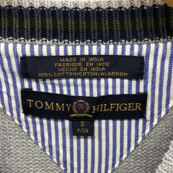 2000'S Tommy Hilfiger Cotton Knit Sweater, Men's Size Small cotton gray type Vintage Second Hand