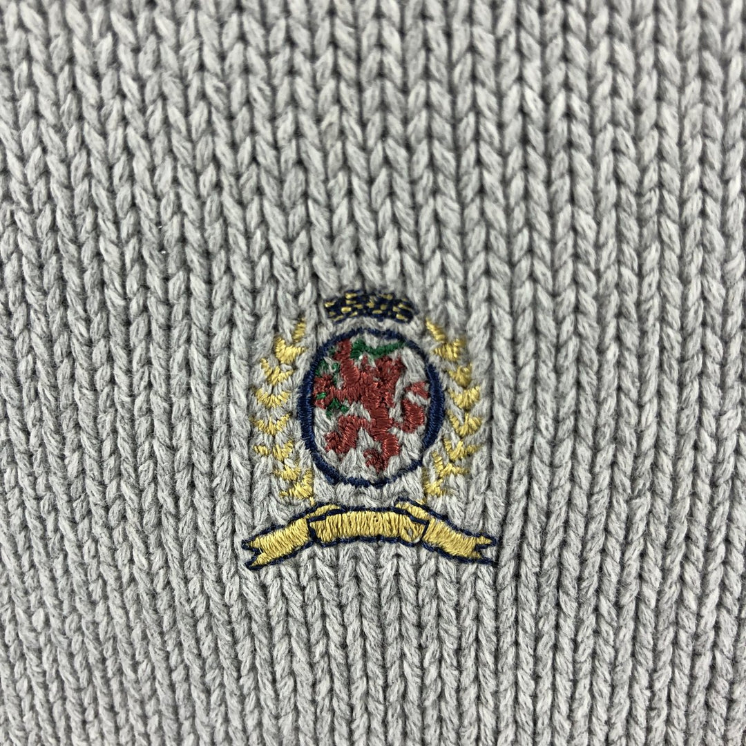 2000'S Tommy Hilfiger Cotton Knit Sweater, Men's Size Small cotton gray type Vintage Second Hand