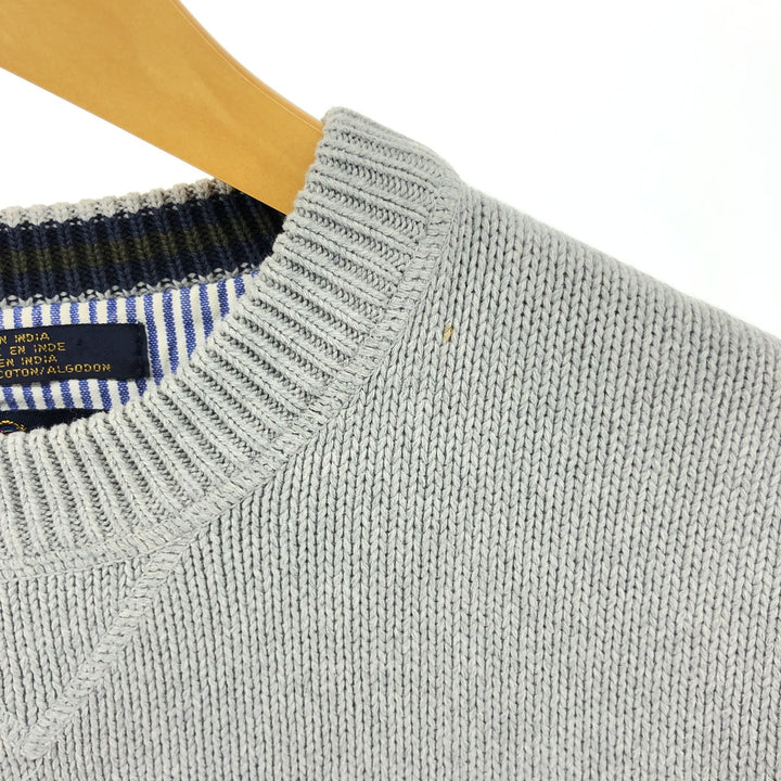 2000'S Tommy Hilfiger Cotton Knit Sweater, Men's Size Small cotton gray type Vintage Second Hand
