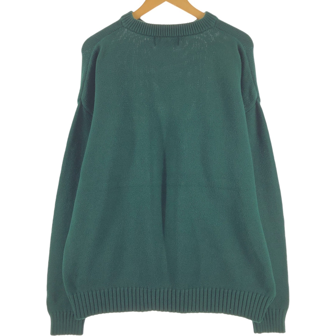 Eddie Bauer Cotton Knit Sweater, Men's XL cotton green type Vintage Second Hand
