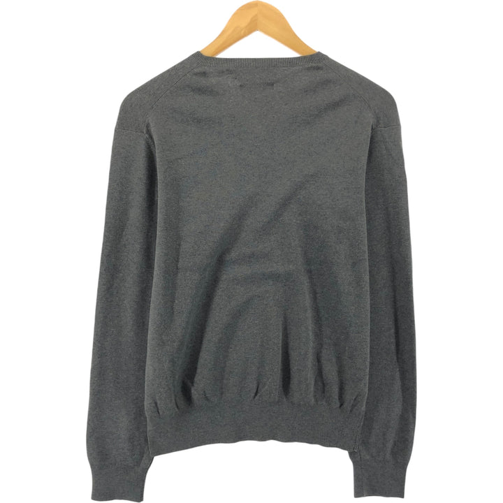 Ralph Lauren POLO by Ralph Lauren V-neck Pima cotton knit sweater, men's size M Pima Cotton gray type Vintage Second Hand