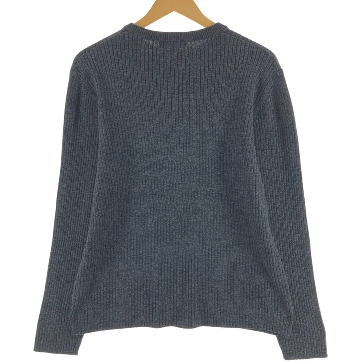 Calvin Klein Jeans Ribbed Cotton Knit Sweater, Men's Size Medium cotton gray type Vintage Second Hand