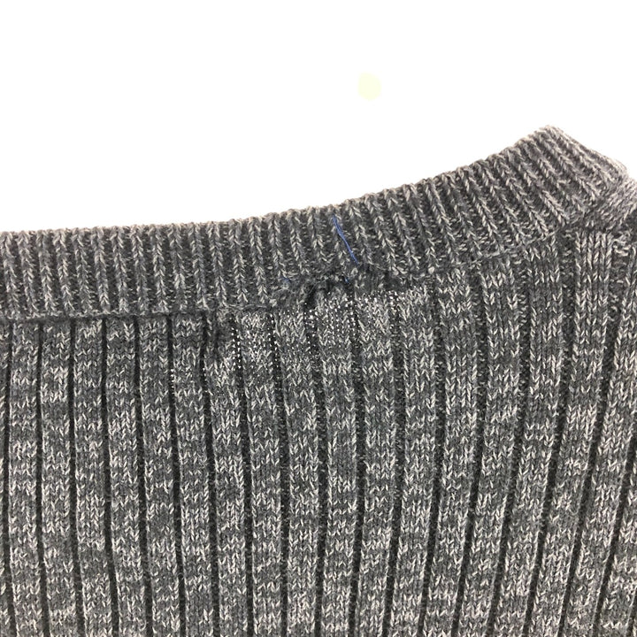 Calvin Klein Jeans Ribbed Cotton Knit Sweater, Men's Size Medium cotton gray type Vintage Second Hand