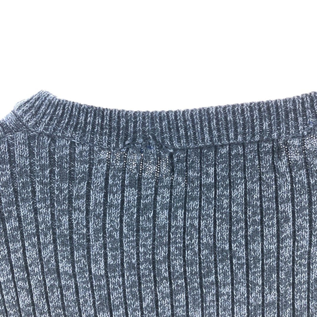Calvin Klein Jeans Ribbed Cotton Knit Sweater, Men's Size Medium cotton gray type Vintage Second Hand