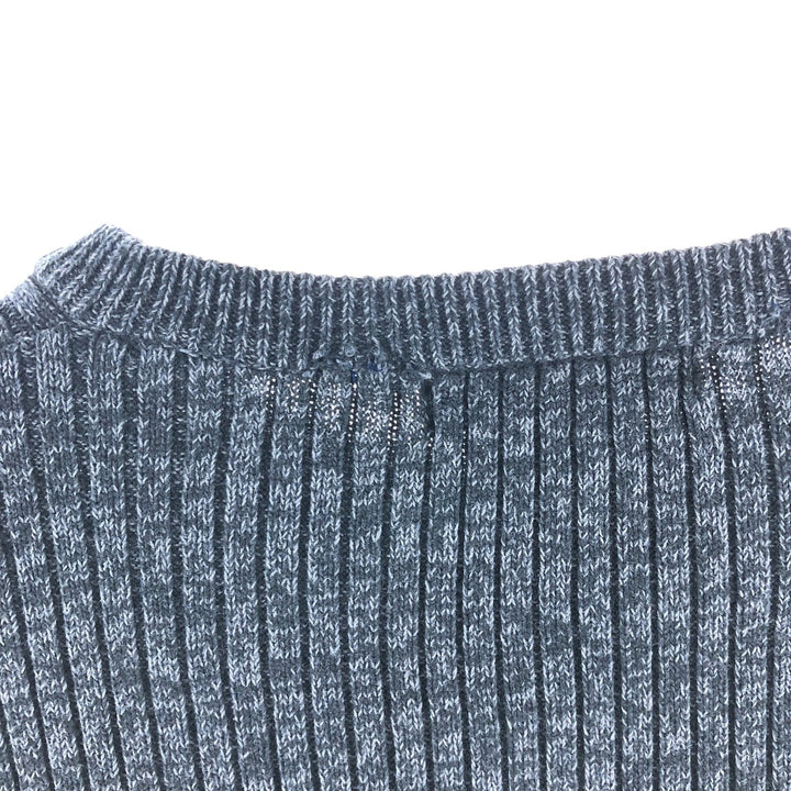 Calvin Klein Jeans Ribbed Cotton Knit Sweater, Men's Size Medium cotton gray type Vintage Second Hand