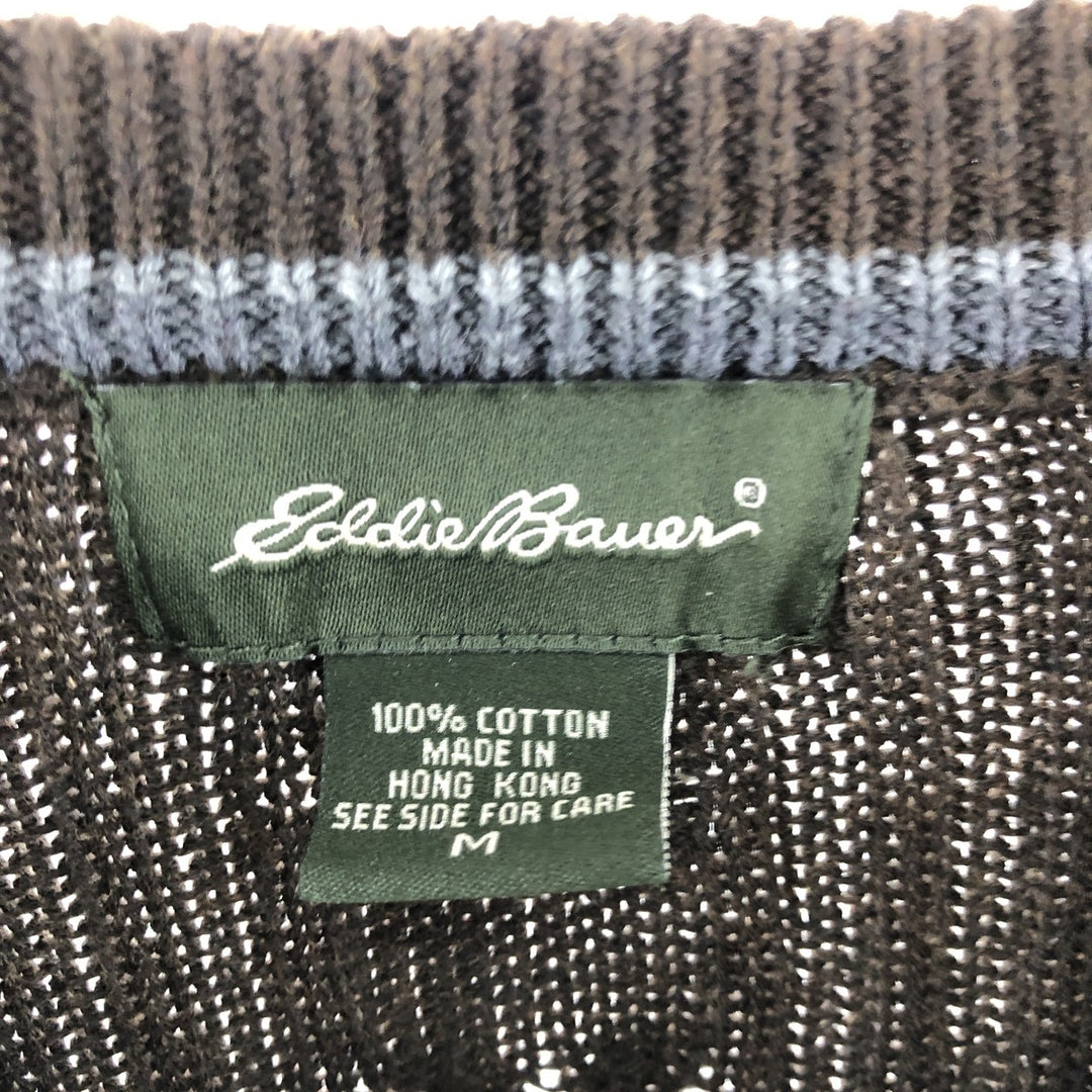 Eddie Bauer cable knit cotton sweater, size M, men's cotton brown type Vintage Second Hand