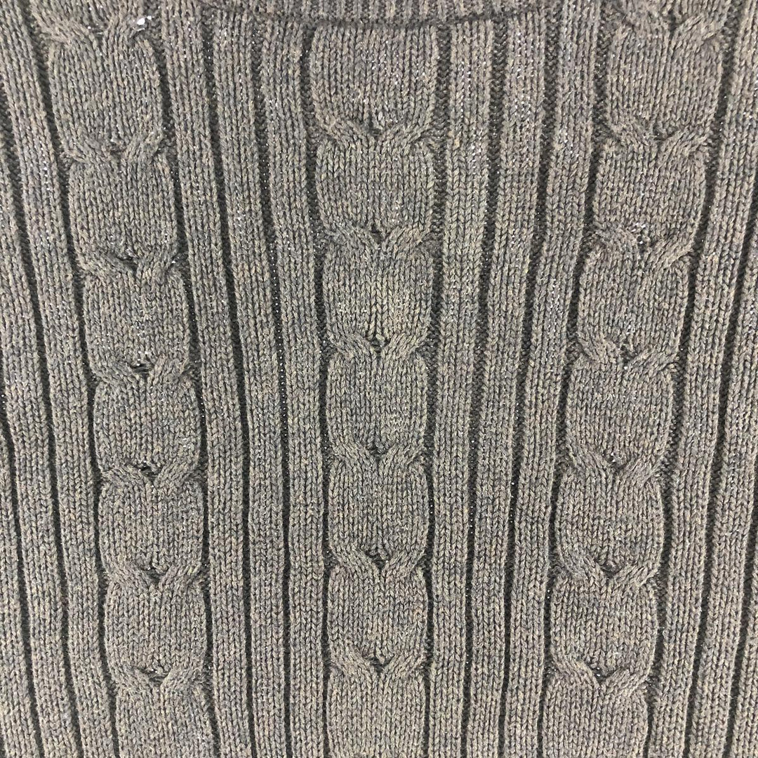 Eddie Bauer cable knit cotton sweater, size M, men's cotton brown type Vintage Second Hand