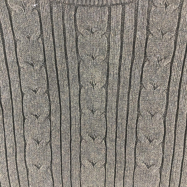 Eddie Bauer cable knit cotton sweater, size M, men's cotton brown type Vintage Second Hand