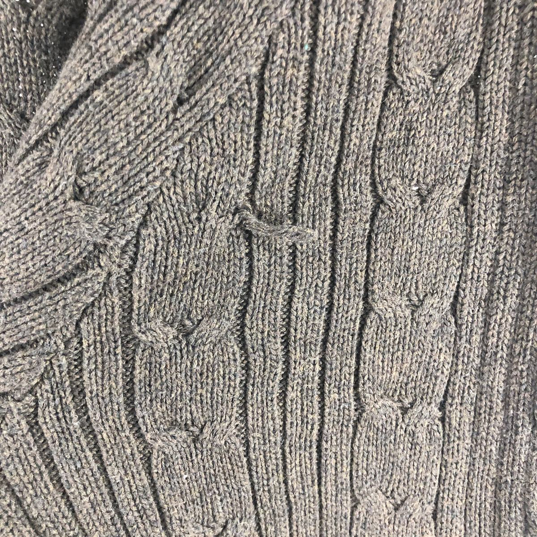 Eddie Bauer cable knit cotton sweater, size M, men's cotton brown type Vintage Second Hand