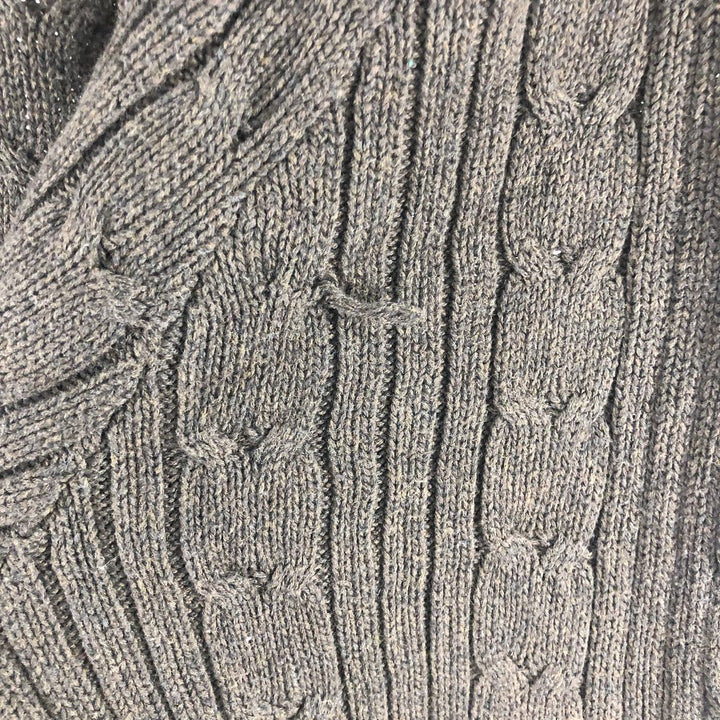 Eddie Bauer cable knit cotton sweater, size M, men's cotton brown type Vintage Second Hand