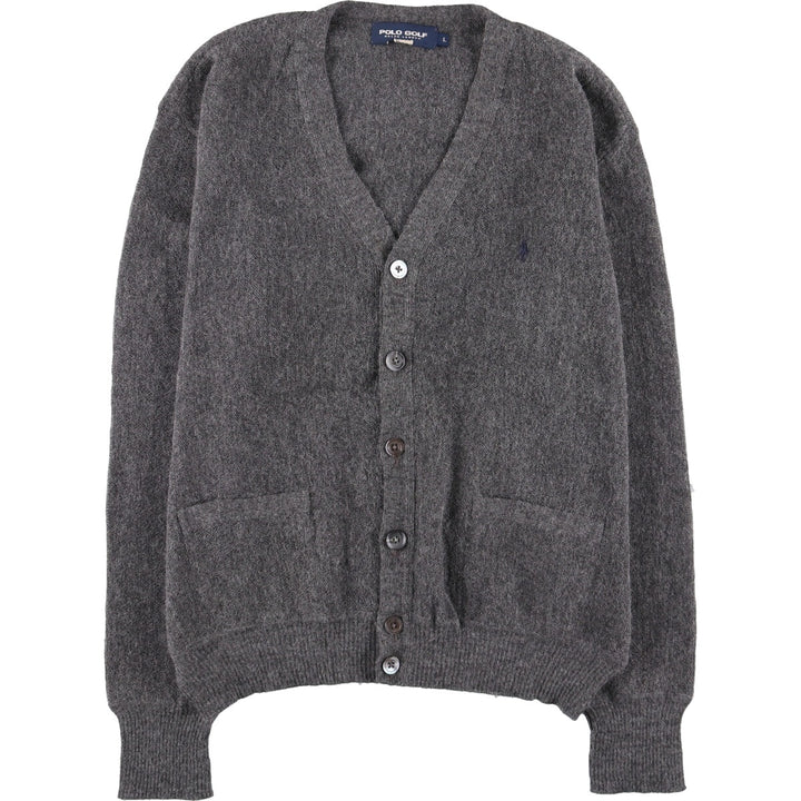 Ralph Lauren POLO GOLF cardigan, men's size L unclear gray type Vintage Second Hand